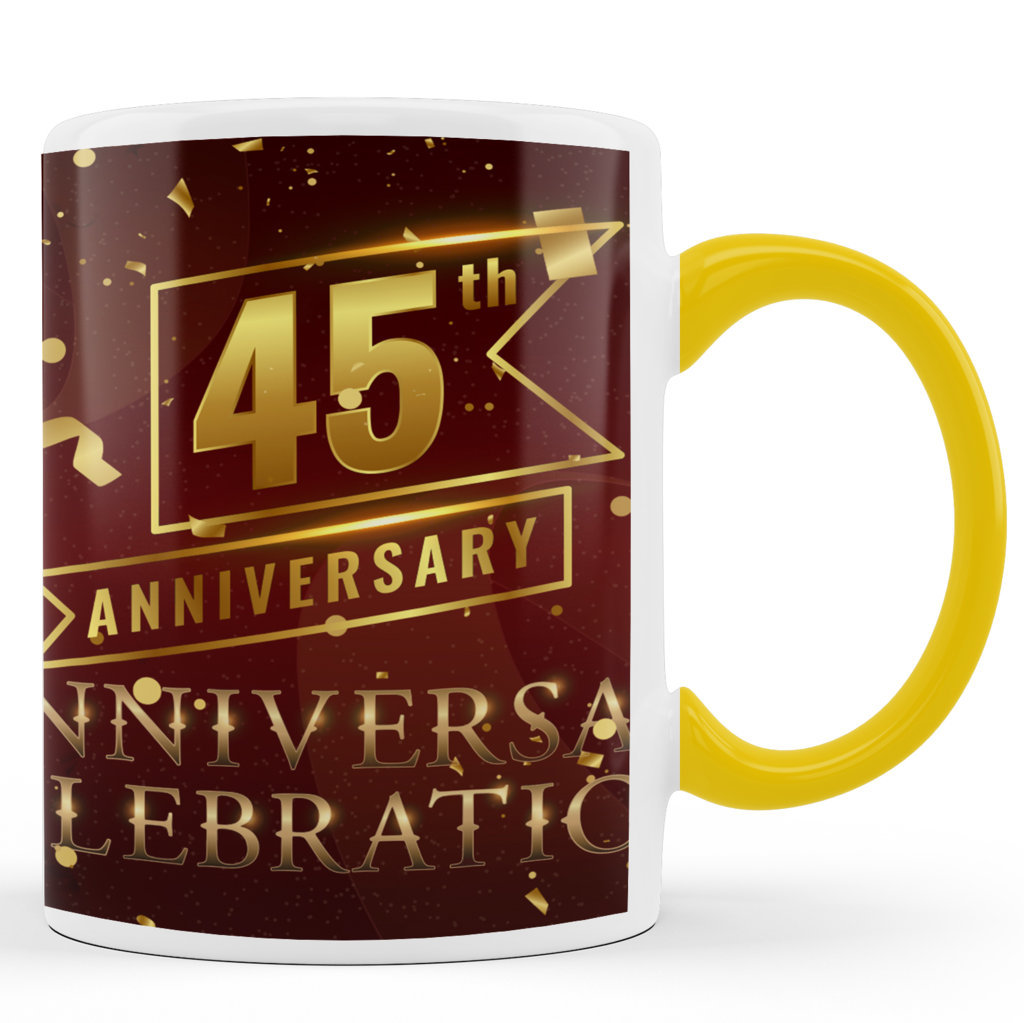 Printed Ceramic Coffee Mug | 45th Anniversary  | Anniversary  l |  325 Ml 